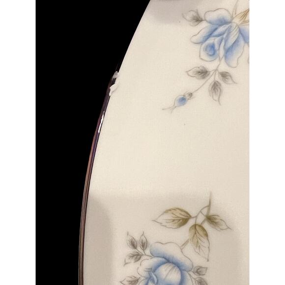 Lennold Rhapsody 12 in Round Platter Chop Plate Vintage Blue Flowers Fine China - Picture 7 of 7